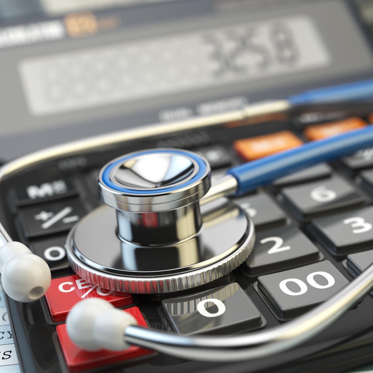 Calculator and stethoscope